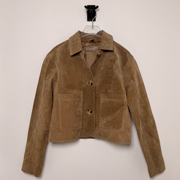 Blanknyc Crop Suede Jacket in Dark khaki - Picture 2 of 8